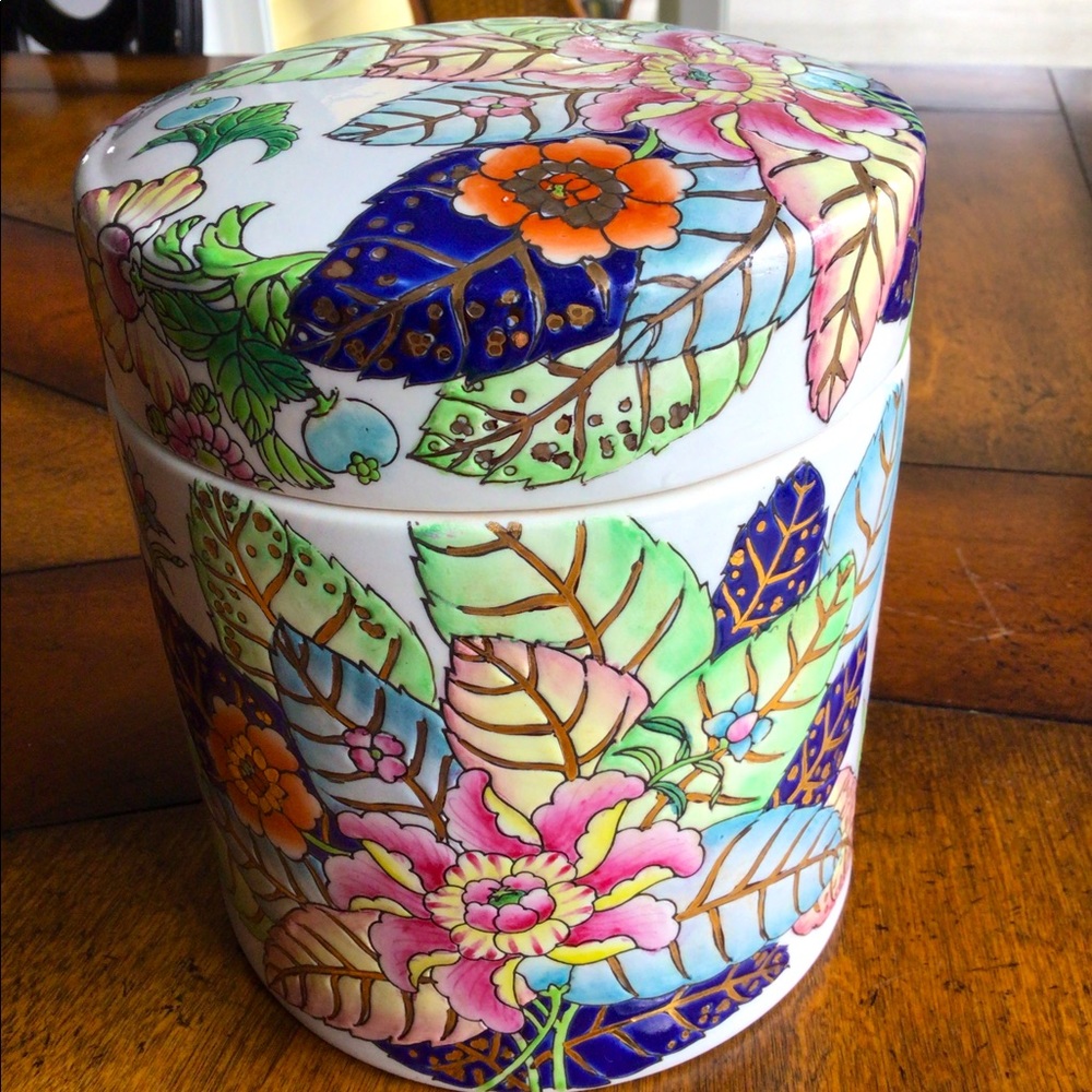 Chinese Vintage Tobacco Leaf Ginger Jar with Lid, Rare! Free Shipping